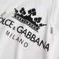 Dolce & Gabbana White Cotton Logo Hoodie Pullover Sweater