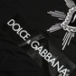 Dolce & Gabbana Black Sacred Heart Print Cotton Lace T-shirt