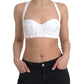 Versace White Viscose Bustier Sleeveless Cropped Top