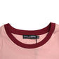 Dolce & Gabbana Pink Cotton Short Sleeves Crew Neck T-shirt