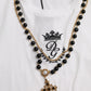 Dolce & Gabbana White Cotton Necklace Short Sleeves T-shirt