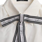 Dolce & Gabbana Off White Long Sleeve Button Down Blouse Top