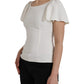 Dolce & Gabbana White Viscose Round Neck Short Sleeves Top