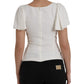 Dolce & Gabbana White Viscose Round Neck Short Sleeves Top