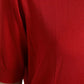 Dolce & Gabbana Red Silk Crewneck Short Sleeve Sweater