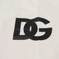 Dolce & Gabbana White Logo Cotton Crew Neck Pullover Sweater