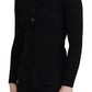 Dolce & Gabbana Black Button Down Slim Cardigan Wool Sweater