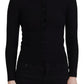 Dolce & Gabbana Black Button Down Slim Cardigan Wool Sweater