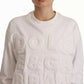 Dolce & Gabbana White Logo Embossed Cotton Sweatshirt Sweater