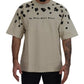 Dolce & Gabbana Beige Printed Crewneck Tee Cotton T-shirt