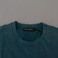 Dolce & Gabbana Blue Logo Print Crewneck Tee Cotton T-shirt