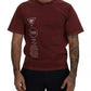 Dolce & Gabbana Maroon Printed Crewneck Tee Cotton T-shirt