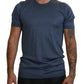 Dolce & Gabbana Light Blue Silk Men Short Sleeves T-shirt