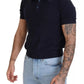 Dolce & Gabbana Dark Blue Collared Polo Casual Silk T-shirt