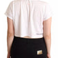 Dolce & Gabbana White Forgot Print Short Sleeves Crop T-shirt