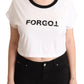 Dolce & Gabbana White Forgot Print Short Sleeves Crop T-shirt