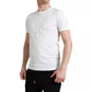 Dolce & Gabbana White Logo Embossed Crew Neck Short Sleeves T-shirt