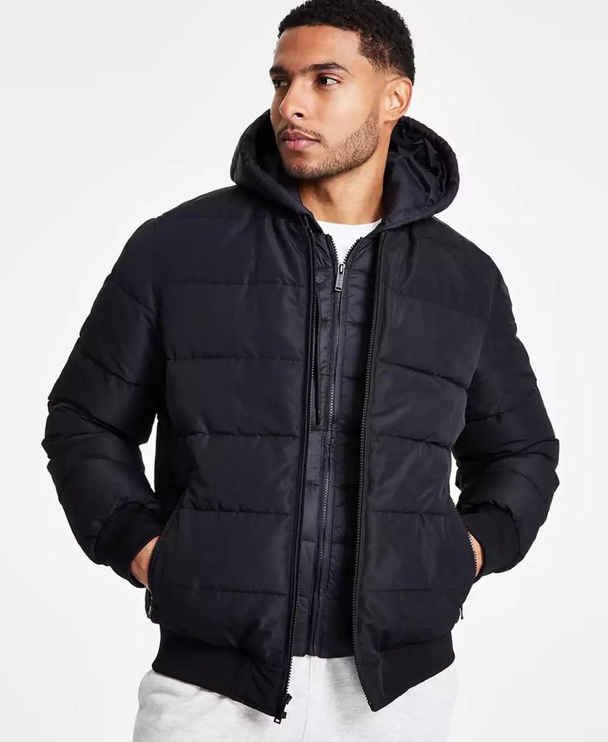 Men's Hooded Puffer Bomber Jacket