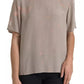 Dolce & Gabbana Brown Round Neck Short Sleeve Blouse Top