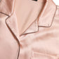 Dolce & Gabbana Pink Silk Long Sleeves Logo Pajama Blouse Top