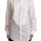 Dolce & Gabbana White Cotton Dress Collared Long Sleeves Shirt Top