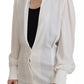 Dolce & Gabbana Off White Collar Long Sleeves Blouse Silk Top