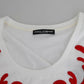 Dolce & Gabbana White Cotton Heart Applique Sleeveless Tank Top