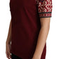 Dolce & Gabbana Maroon DG Mania Print Crew Neck T-shirt Top