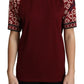 Dolce & Gabbana Maroon DG Mania Print Crew Neck T-shirt Top