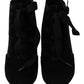 Dolce & Gabbana Black Suede Stretch Ankle Boots Booties Shoes