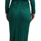 Dolce & Gabbana Dark Green Viscose Long Sleeve Midi Dress