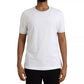 Dolce & Gabbana White Cotton Round Neck Short Sleeve T-shirt