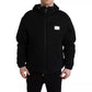 Dolce & Gabbana Black Cotton Hooded Logo Bomber Men Jacket