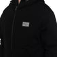 Dolce & Gabbana Black Cotton Hooded Logo Bomber Men Jacket