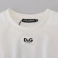 Dolce & Gabbana White Corset Stretch Top Cotton T-shirt