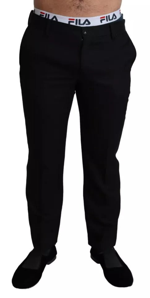 Dolce & Gabbana Black Cotton Stretch Dress Formal Pants