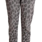 Dolce & Gabbana Gray Leopard Print Sweatpants Jogger Pants