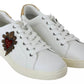 Dolce & Gabbana White Leather Heart Low Top Sneakers Men Shoes