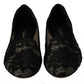 Dolce & Gabbana Black Floral Lace Loafers Flats Shoes