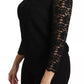 Dolce & Gabbana Black Lace Long Sleeve Blouse Nylon Top