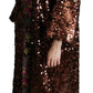 Dolce & Gabbana Multicolor Sequined Long Coat Jaquard Jacket