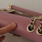 Dolce & Gabbana Pink Red Exotic Skins Gold Chain Purse LUCIA Leather Bag