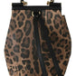 Dolce & Gabbana Brown Leopard Leather Backpack Women SICILY Bag