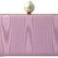 Dolce & Gabbana Pink Silk Gold Frame Clutch Evening Party Purse Bag