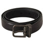 Dolce & Gabbana Black Calf Leather Antique Buckle Men Belt