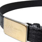 Dolce & Gabbana Black Exotic Leather Gold Metal Buckle Belt