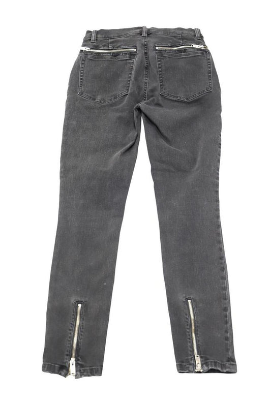 Marc Jacobs Skinny Jeans with Metal Zipper in Black Cotton