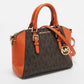 Michael Kors /brown Signature Coated Canvas And Leather Medium Ciara Satchel