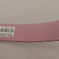 Dolce & Gabbana Pink Jaquard Embroidered Gold Tone Metal Buckle Belt