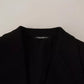 Dolce & Gabbana Black Wool Slim Fit Coat Jacket Blazer